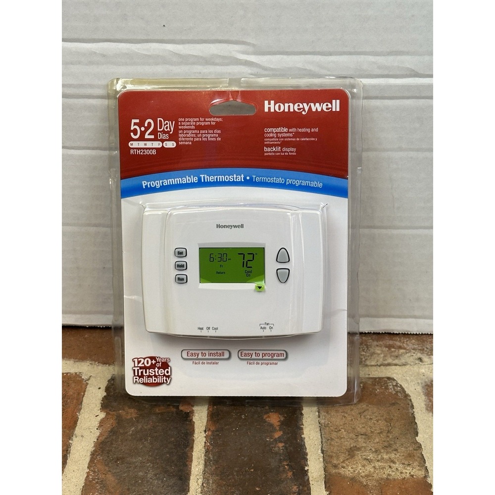 Honeywell RTHL2300B 5-2 Day Programmable Thermostat Heating & Cooling Backlit
